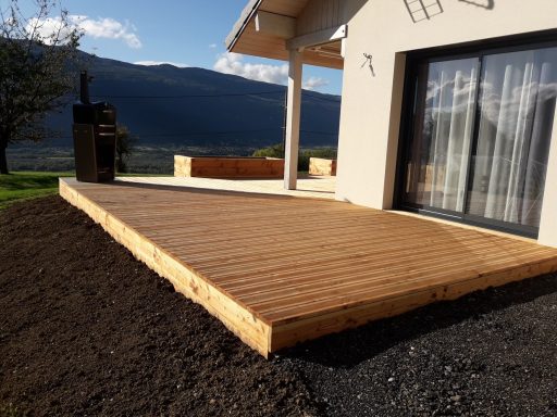 Avant pose terrasse Bois Création terrasse bois SARL Multivert paysagiste